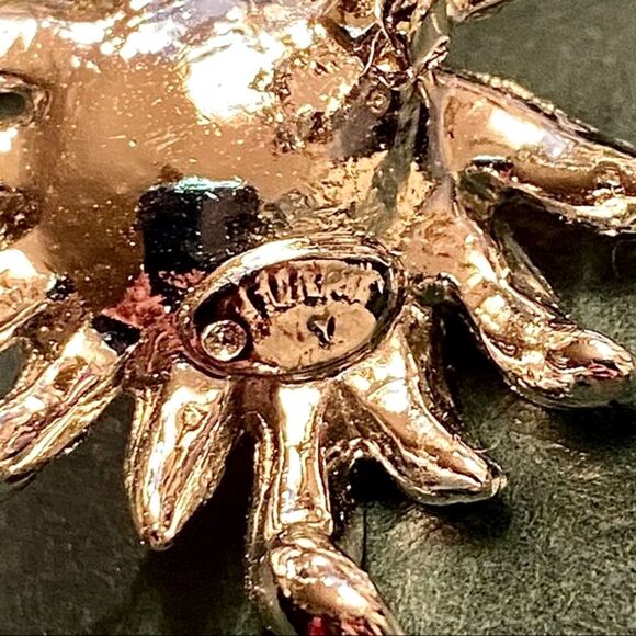 Vintage 50s Celebrity NY Signed Pearl Rhinestone Starburst Earrings & Brooch Set - Picture 4 of 4